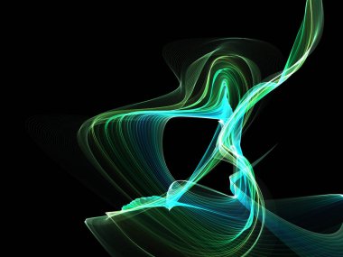 Parlayan soyut dalgalar ve soyut arkaplan ile koyu soyut arkaplan