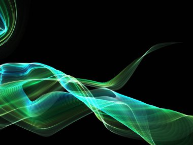 Parlayan soyut dalgalar ve soyut arkaplan ile koyu soyut arkaplan