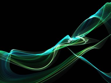 Parlayan soyut dalgalar ve soyut arkaplan ile koyu soyut arkaplan