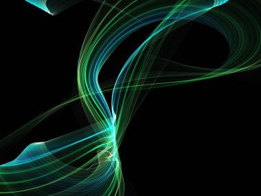 Parlayan soyut dalgalar ve soyut arkaplan ile koyu soyut arkaplan