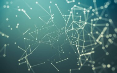 Noktaları ve çizgileri birleştiren soyut çokgen uzay düşük polyester arka plan. Bağlantı yapısı. 3d oluşturma