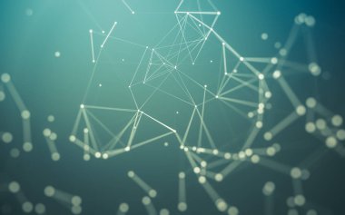 Noktaları ve çizgileri birleştiren soyut çokgen uzay düşük polyester arka plan. Bağlantı yapısı. 3d oluşturma