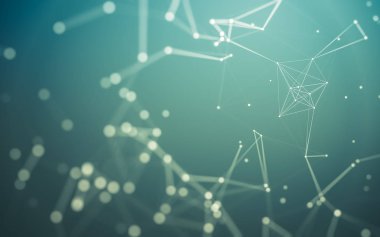 Noktaları ve çizgileri birleştiren soyut çokgen uzay düşük polyester arka plan. Bağlantı yapısı. 3d oluşturma