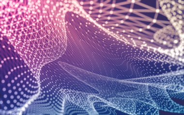 Noktaları ve çizgileri birleştiren soyut çokgen uzay düşük polyester arka plan. Bağlantı yapısı. 3d oluşturma