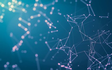 Noktaları ve çizgileri birleştiren soyut çokgen uzay düşük polyester arka plan. Bağlantı yapısı. 3d oluşturma