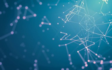 Noktaları ve çizgileri birleştiren soyut çokgen uzay düşük polyester arka plan. Bağlantı yapısı. 3d oluşturma