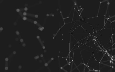 Noktaları ve çizgileri birleştiren soyut çokgen uzay düşük polyester arka plan. Bağlantı yapısı. 3d oluşturma