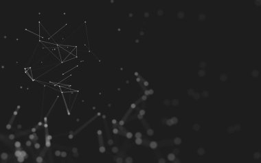 Noktaları ve çizgileri birleştiren soyut çokgen uzay düşük polyester arka plan. Bağlantı yapısı. 3d oluşturma