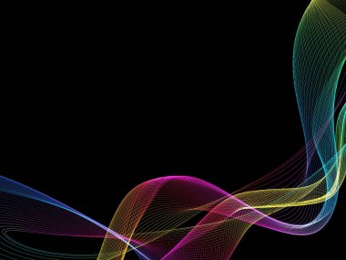 Parlayan soyut dalgalar ve soyut arkaplan ile koyu soyut arkaplan