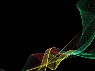 Parlayan soyut dalgalar ve soyut arkaplan ile koyu soyut arkaplan