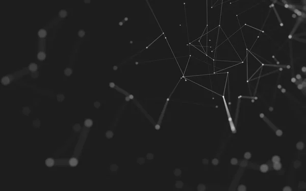 Abstract polygonal space low poly dark background with connecting dots and lines. Connection structure. 3d rendering