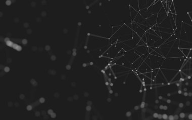 Noktaları ve çizgileri birleştiren soyut çokgen uzay düşük polyester arka plan. Bağlantı yapısı. 3d oluşturma