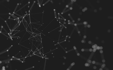 Noktaları ve çizgileri birleştiren soyut çokgen uzay düşük polyester arka plan. Bağlantı yapısı. 3d oluşturma