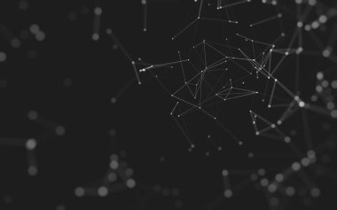 Noktaları ve çizgileri birleştiren soyut çokgen uzay düşük polyester arka plan. Bağlantı yapısı. 3d oluşturma