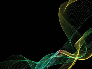 Parlayan soyut dalgalar ve soyut arkaplan ile koyu soyut arkaplan