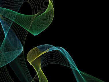 Parlayan soyut dalgalar ve soyut arkaplan ile koyu soyut arkaplan