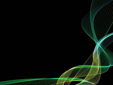 Parlayan soyut dalgalar ve soyut arkaplan ile koyu soyut arkaplan