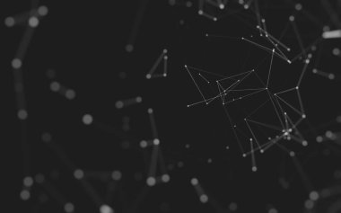 Noktaları ve çizgileri birleştiren soyut çokgen uzay düşük polyester arka plan. Bağlantı yapısı. 3d oluşturma