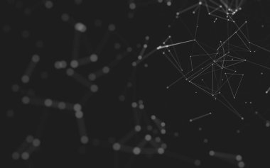 Noktaları ve çizgileri birleştiren soyut çokgen uzay düşük polyester arka plan. Bağlantı yapısı. 3d oluşturma