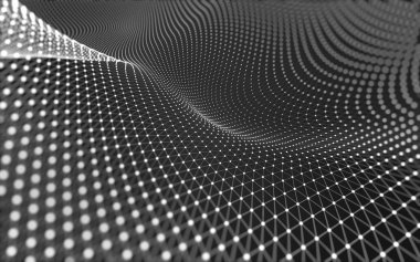 Noktaları ve çizgileri birleştiren soyut çokgen uzay düşük polyester arka plan. Bağlantı yapısı. 3d oluşturma