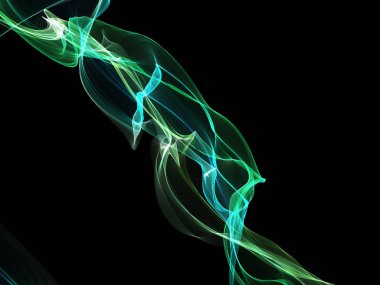 Parlayan soyut dalgalar ve soyut arkaplan ile koyu soyut arkaplan