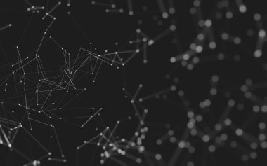 Noktaları ve çizgileri birleştiren soyut çokgen uzay düşük polyester arka plan. Bağlantı yapısı. 3d oluşturma