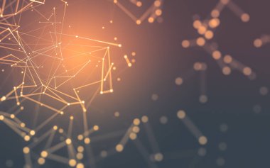 Noktaları ve çizgileri birleştiren soyut çokgen uzay düşük polyester arka plan. Bağlantı yapısı. 3d oluşturma