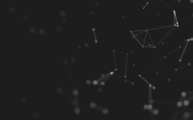 Noktaları ve çizgileri birleştiren soyut çokgen uzay düşük polyester arka plan. Bağlantı yapısı. 3d oluşturma