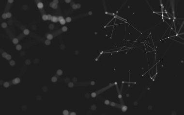 Noktaları ve çizgileri birleştiren soyut çokgen uzay düşük polyester arka plan. Bağlantı yapısı. 3d oluşturma