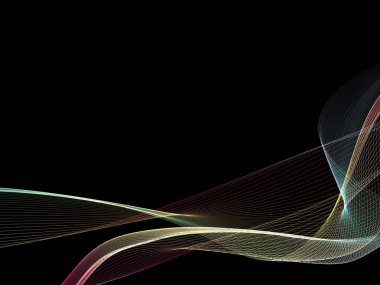 Parlayan soyut dalgalar ve soyut arkaplan ile koyu soyut arkaplan