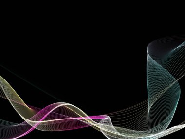 Parlayan soyut dalgalar ve soyut arkaplan ile koyu soyut arkaplan