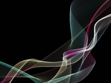 Parlayan soyut dalgalar ve soyut arkaplan ile koyu soyut arkaplan