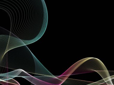 Parlayan soyut dalgalar ve soyut arkaplan ile koyu soyut arkaplan