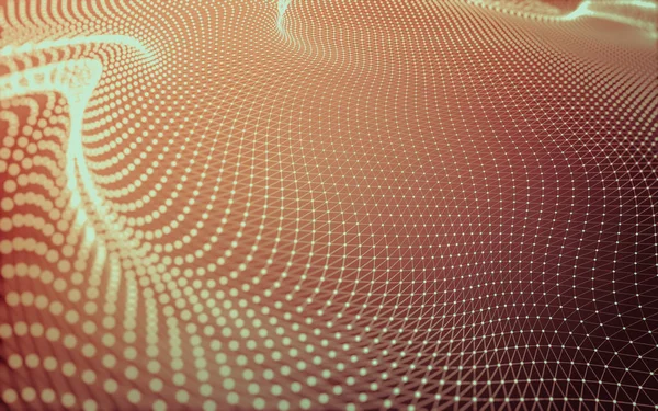 Noktaları ve çizgileri birleştiren soyut çokgen uzay düşük polyester arka plan. Bağlantı yapısı. 3d oluşturma