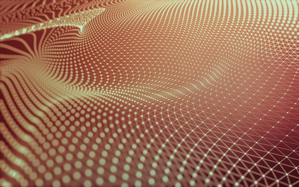 Noktaları ve çizgileri birleştiren soyut çokgen uzay düşük polyester arka plan. Bağlantı yapısı. 3d oluşturma