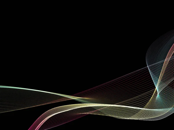 Parlayan soyut dalgalar ve soyut arkaplan ile koyu soyut arkaplan