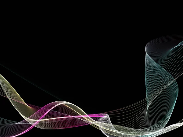 Parlayan soyut dalgalar ve soyut arkaplan ile koyu soyut arkaplan