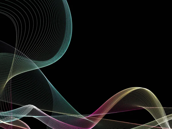 Parlayan soyut dalgalar ve soyut arkaplan ile koyu soyut arkaplan