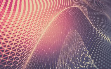 Noktaları ve çizgileri birleştiren soyut çokgen uzay düşük polyester arka plan. Bağlantı yapısı. 3d oluşturma