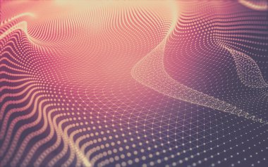 Noktaları ve çizgileri birleştiren soyut çokgen uzay düşük polyester arka plan. Bağlantı yapısı. 3d oluşturma