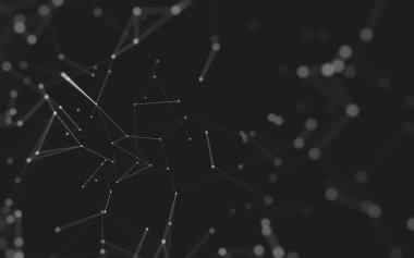 Noktaları ve çizgileri birleştiren soyut çokgen uzay düşük polyester arka plan. Bağlantı yapısı. 3d oluşturma