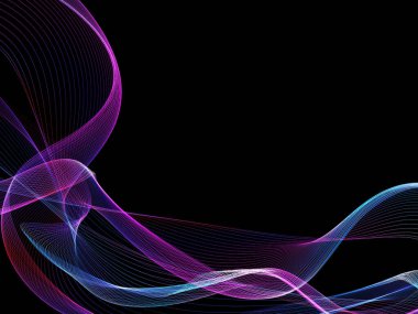 Parlayan soyut dalgalar ve soyut arkaplan ile koyu soyut arkaplan