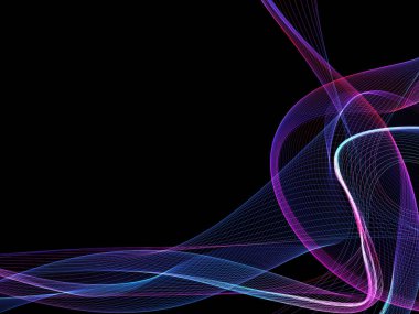 Parlayan soyut dalgalar ve soyut arkaplan ile koyu soyut arkaplan