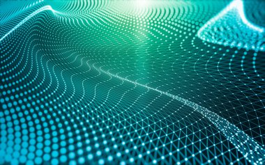 Noktaları ve çizgileri birleştiren soyut çokgen uzay düşük polyester arka plan. Bağlantı yapısı. 3d oluşturma