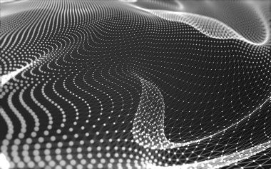 Noktaları ve çizgileri birleştiren soyut çokgen uzay düşük polyester arka plan. Bağlantı yapısı. 3d oluşturma