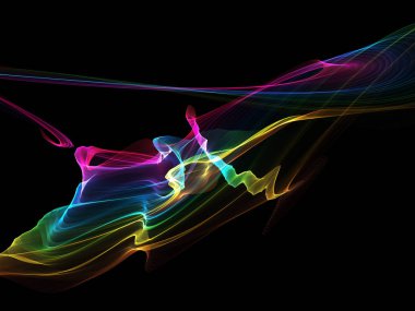 Parlayan soyut dalgalar ve soyut arkaplan ile koyu soyut arkaplan