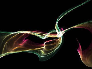 Parlayan soyut dalgalar ve soyut arkaplan ile koyu soyut arkaplan