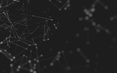 Noktaları ve çizgileri birleştiren soyut çokgen uzay düşük polyester arka plan. Bağlantı yapısı. 3d oluşturma