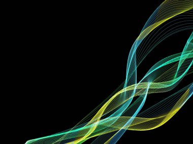 Parlayan soyut dalgalar ve soyut arkaplan ile koyu soyut arkaplan