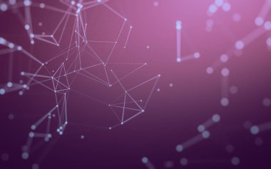 Noktaları ve çizgileri birleştiren soyut çokgen uzay düşük polyester arka plan. Bağlantı yapısı. 3d oluşturma